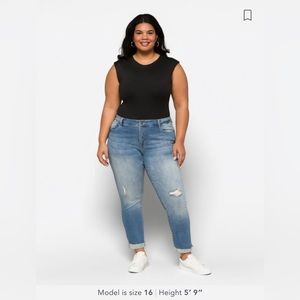 Cosmic Blue Love's Drea Slim Straight Scissor Cut Hem Jean 24w